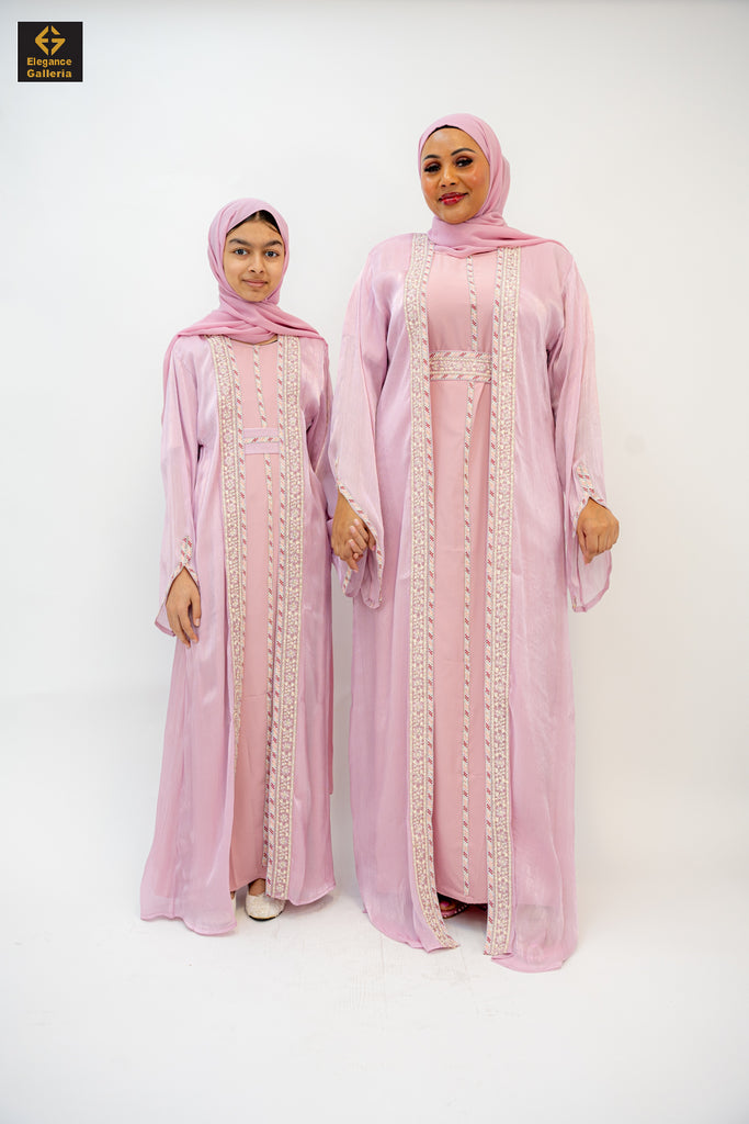 Ashirah Mother-Daughter Elegant 4-Piece Abaya Set