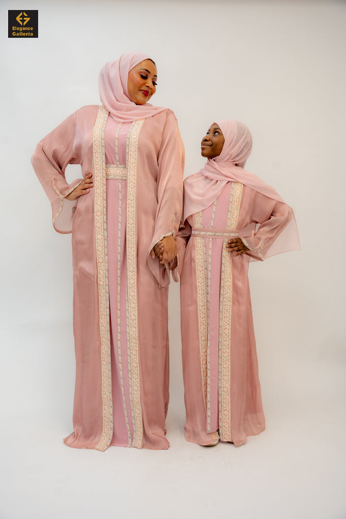 Ashirah Mother-Daughter Elegant 4-Piece Abaya Set